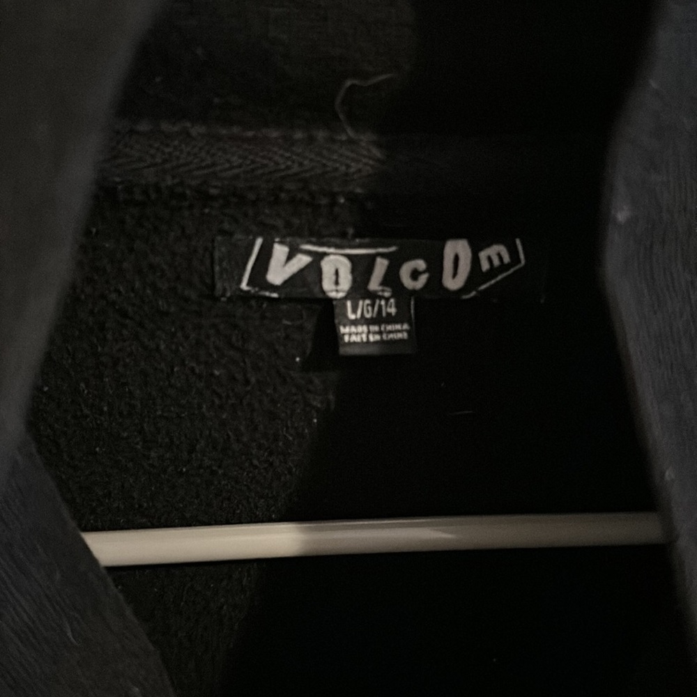 Volcom Button Down Sweatshirt Black And Gray Stri… - image 2